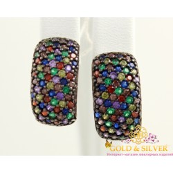 Серебряные серьги Империя микс 2727м